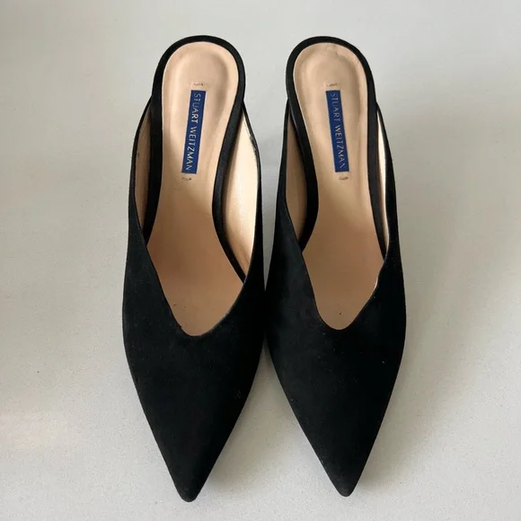 Stuart Weitzman Lulah Kitten Heel Mules Size 10